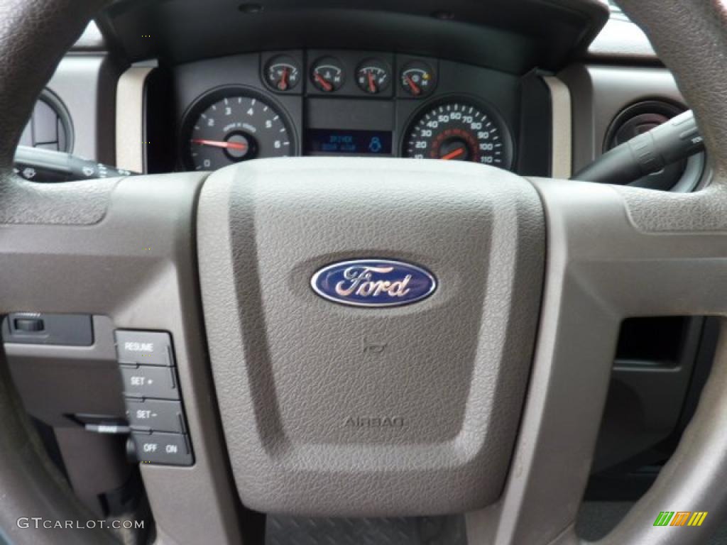2010 Ford F150 XL Regular Cab 4x4 Medium Stone Steering Wheel Photo #41823379