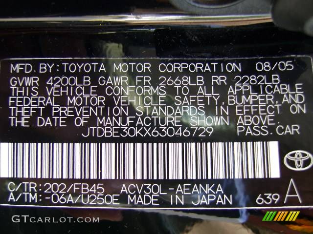 2006 Camry LE - Black / Beige photo #37