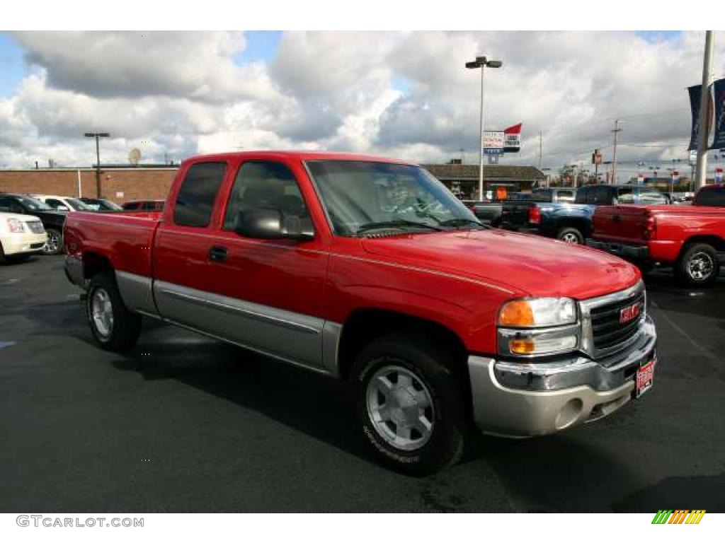 2005 Sierra 1500 Z71 Extended Cab 4x4 - Fire Red / Dark Pewter photo #1