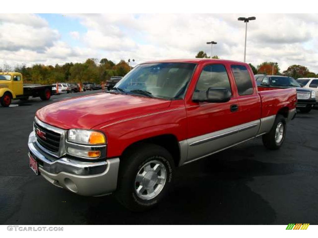 2005 Sierra 1500 Z71 Extended Cab 4x4 - Fire Red / Dark Pewter photo #6