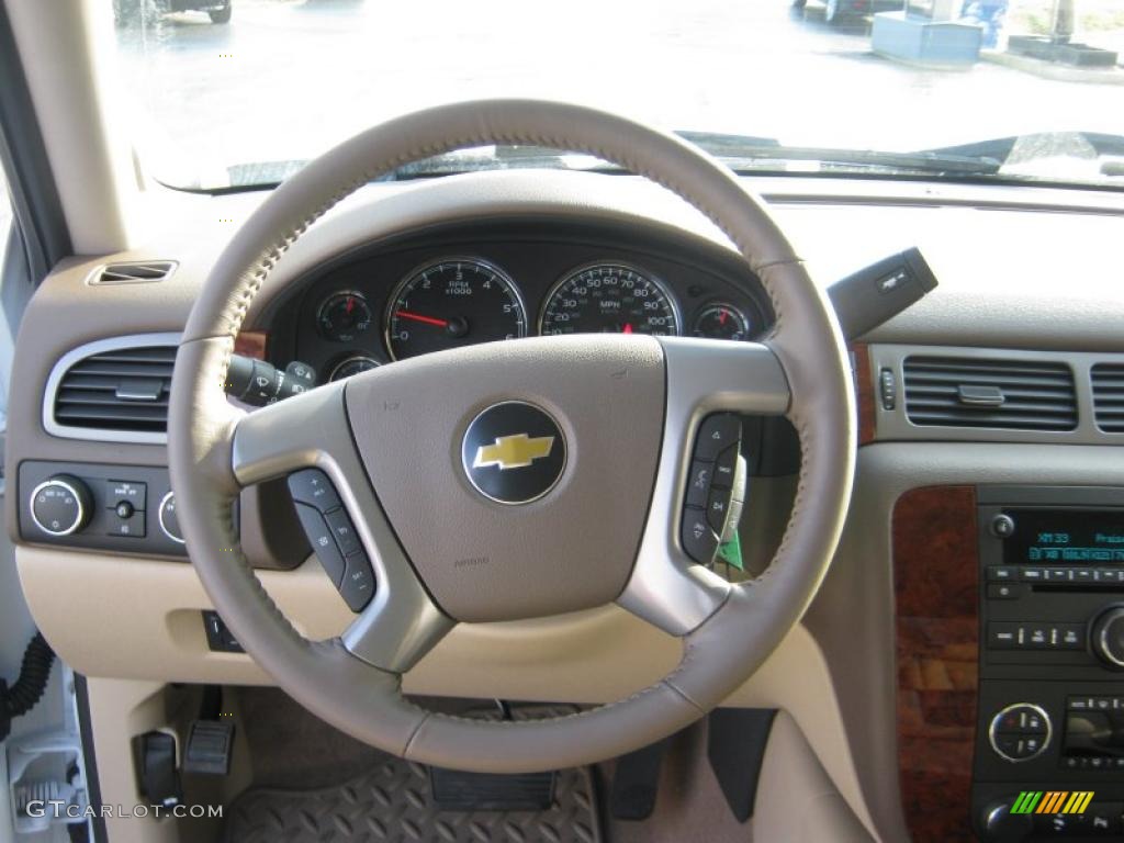 2011 Chevrolet Silverado 1500 LTZ Crew Cab 4x4 Dark Cashmere/Light Cashmere Steering Wheel Photo #41837824