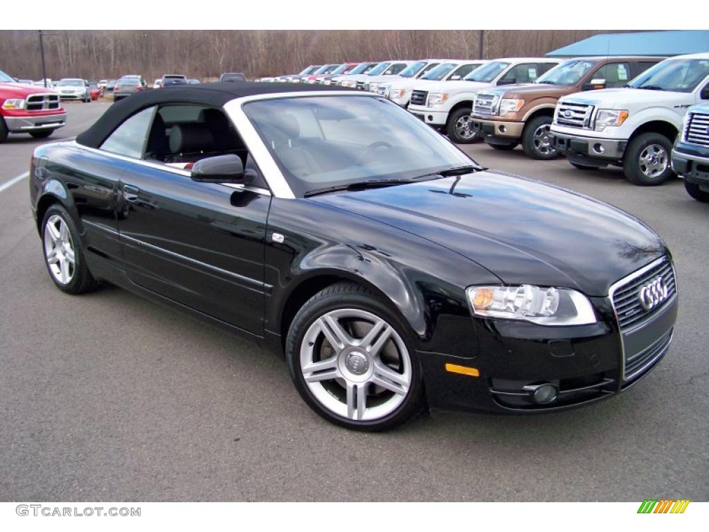 2007 A4 2.0T quattro Cabriolet - Brilliant Black / Ebony photo #3