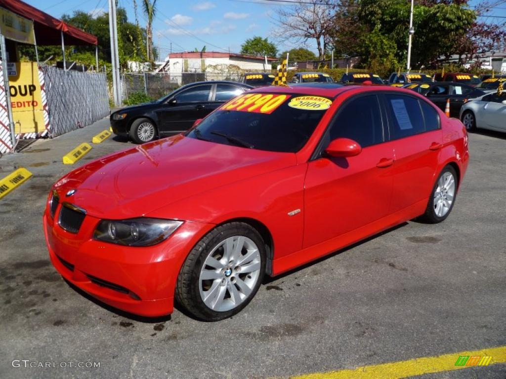 2006 3 Series 325i Sedan - Electric Red / Black photo #3