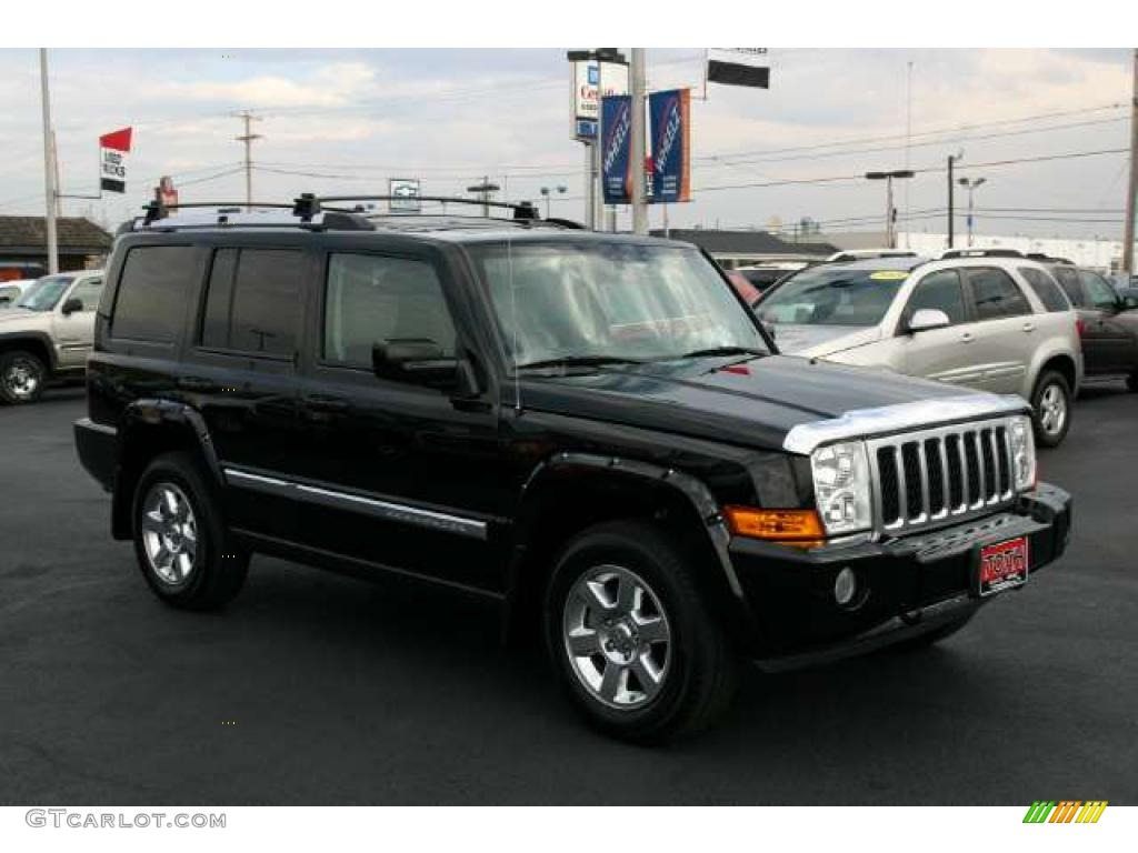 2007 Commander Overland 4x4 - Black Clearcoat / Dark Slate Gray/Light Graystone photo #1