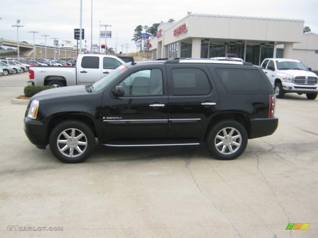 2008 Yukon Denali - Onyx Black / Cocoa/Light Cashmere photo #2