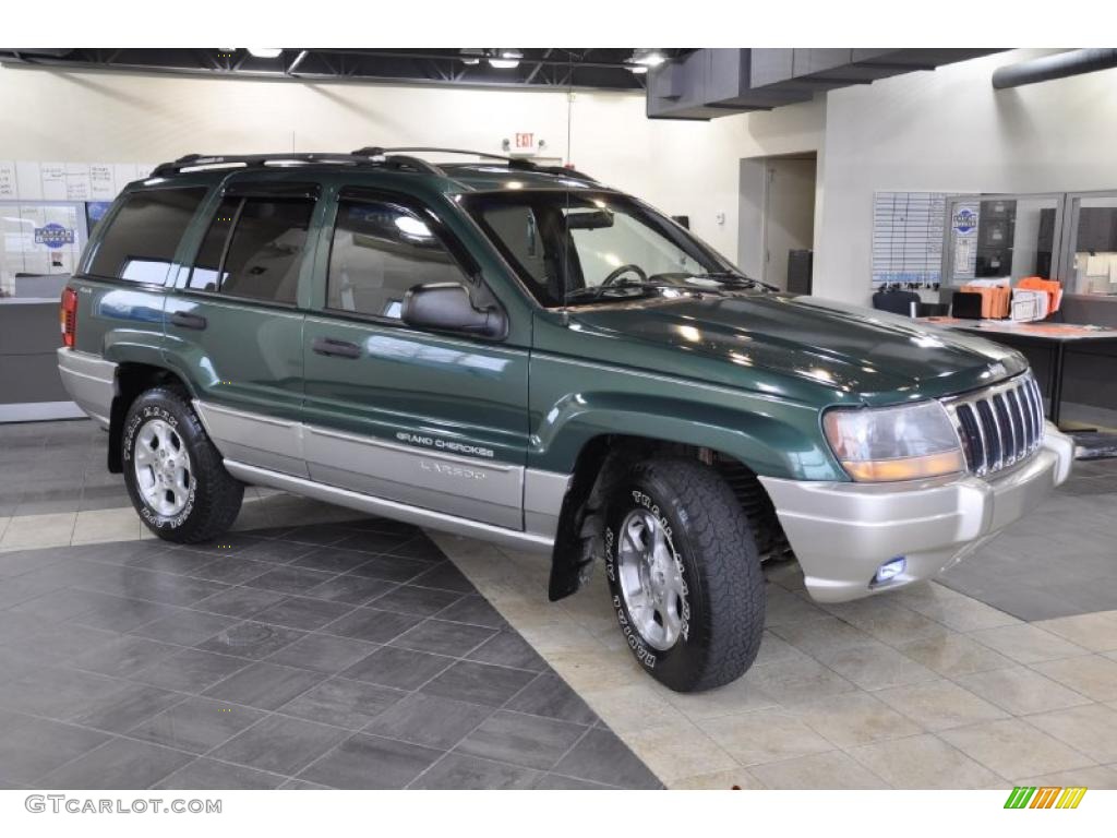 1999 Grand Cherokee Laredo 4x4 - Everglade Green Pearl / Agate photo #4
