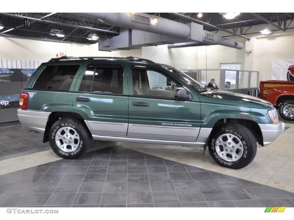 1999 Grand Cherokee Laredo 4x4 - Everglade Green Pearl / Agate photo #5