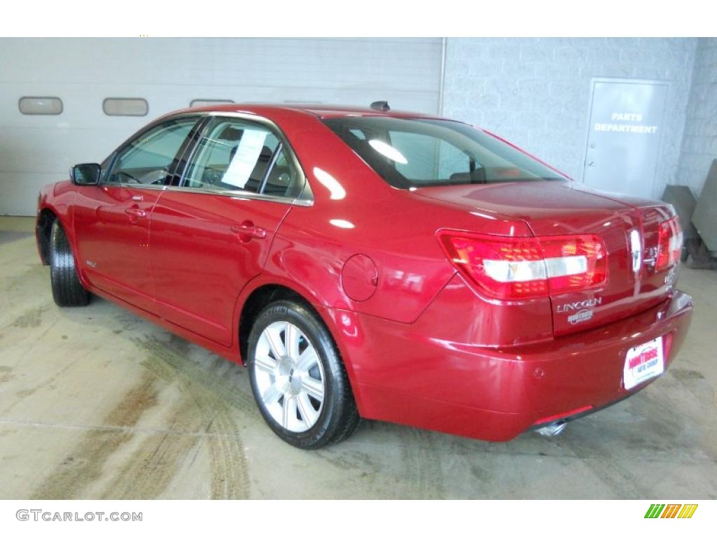 2008 MKZ AWD Sedan - Vivid Red Metallic / Dark Charcoal photo #3