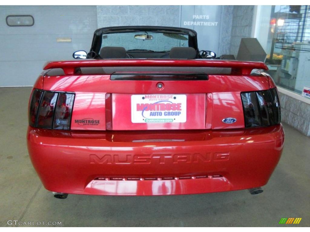 2001 Mustang V6 Convertible - Laser Red Metallic / Dark Charcoal photo #8
