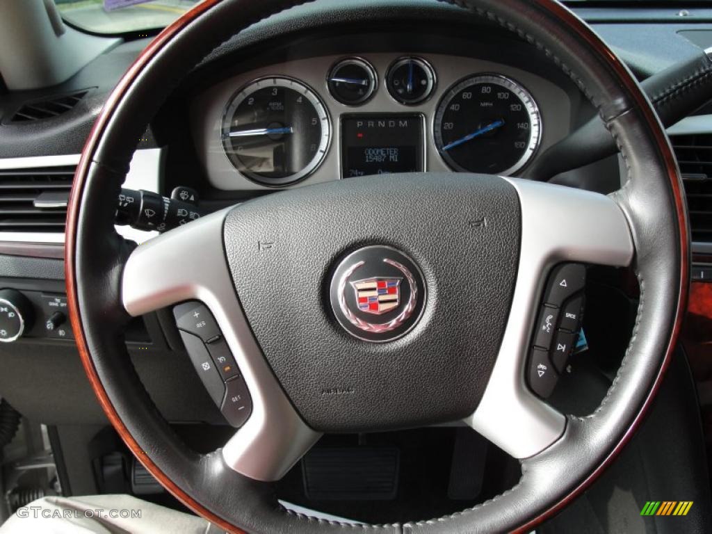 2009 Cadillac Escalade Standard Escalade Model Ebony/Ebony Steering Wheel Photo #41862670