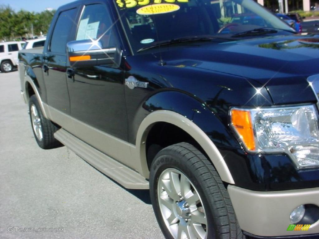 2009 F150 King Ranch SuperCrew 4x4 - Black / Chaparral Leather/Camel photo #2