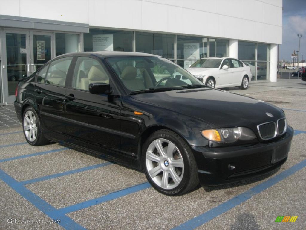 2003 3 Series 325i Sedan - Jet Black / Sand photo #1