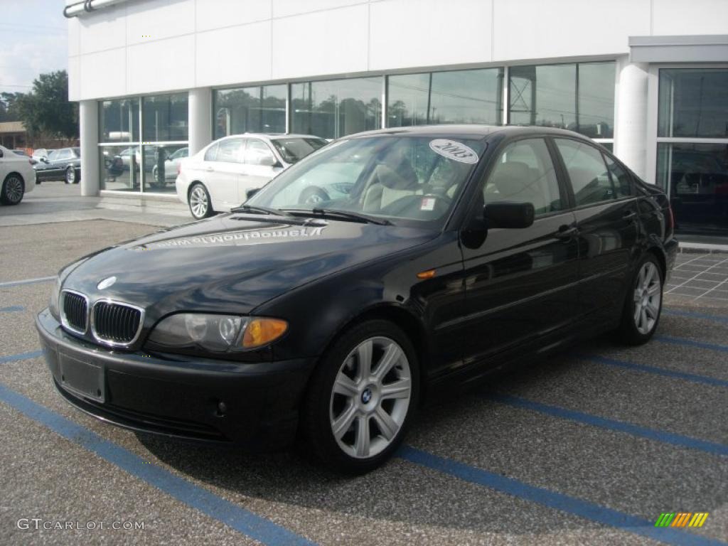 2003 3 Series 325i Sedan - Jet Black / Sand photo #2