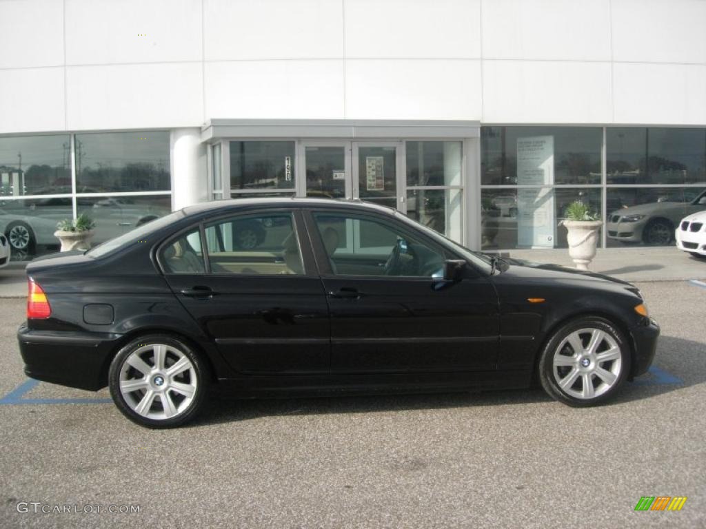 2003 3 Series 325i Sedan - Jet Black / Sand photo #3