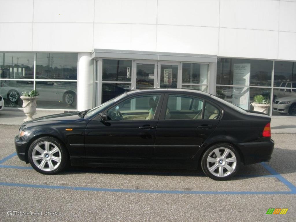 2003 3 Series 325i Sedan - Jet Black / Sand photo #4