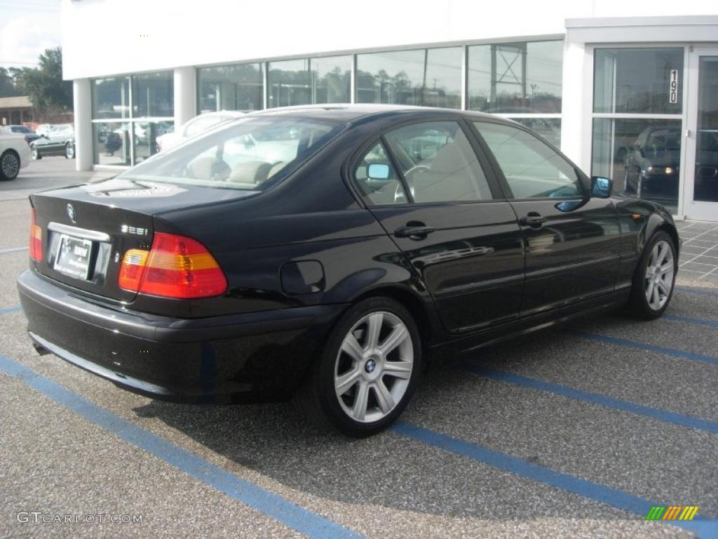 2003 3 Series 325i Sedan - Jet Black / Sand photo #6