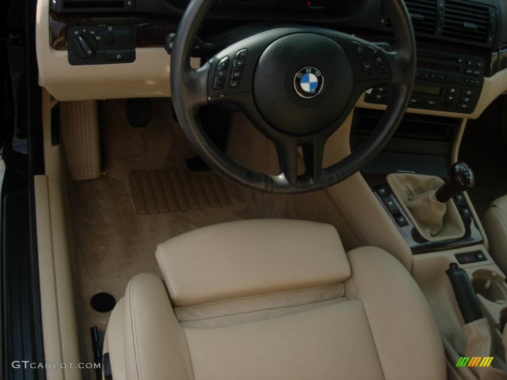2003 3 Series 325i Sedan - Jet Black / Sand photo #14