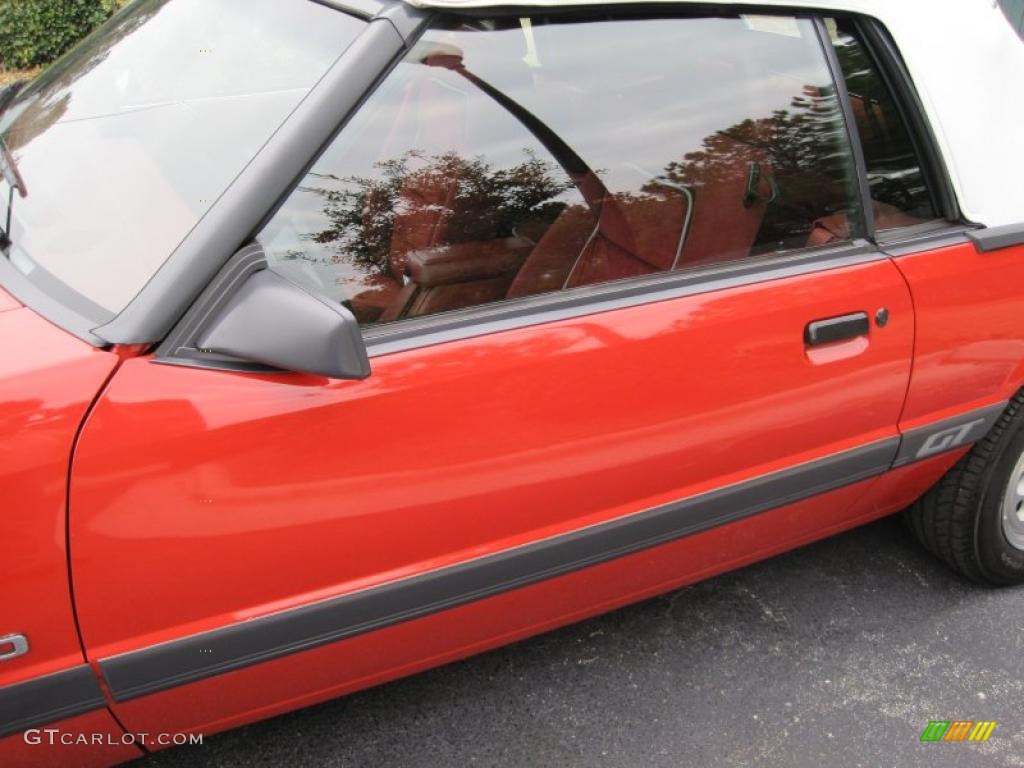 Bright Red 1986 Ford Mustang GT Convertible Exterior Photo #41872409