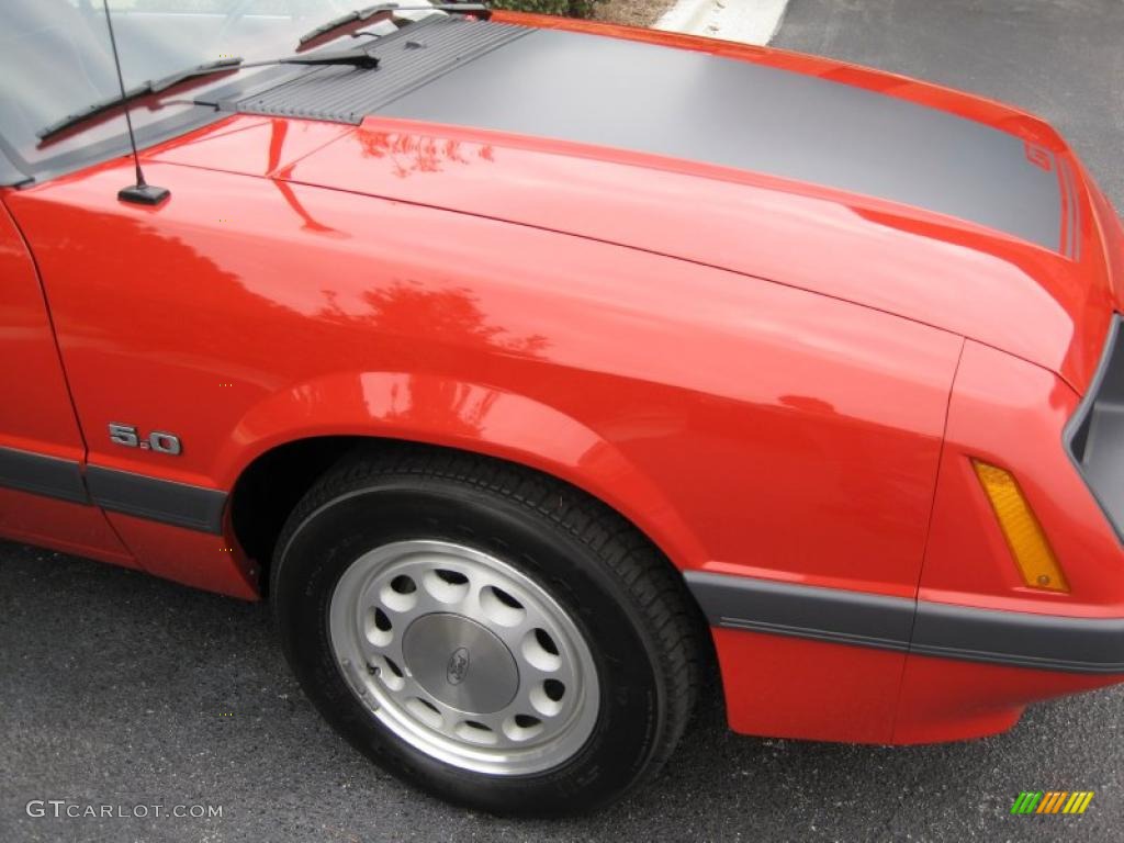 Bright Red 1986 Ford Mustang GT Convertible Exterior Photo #41872525