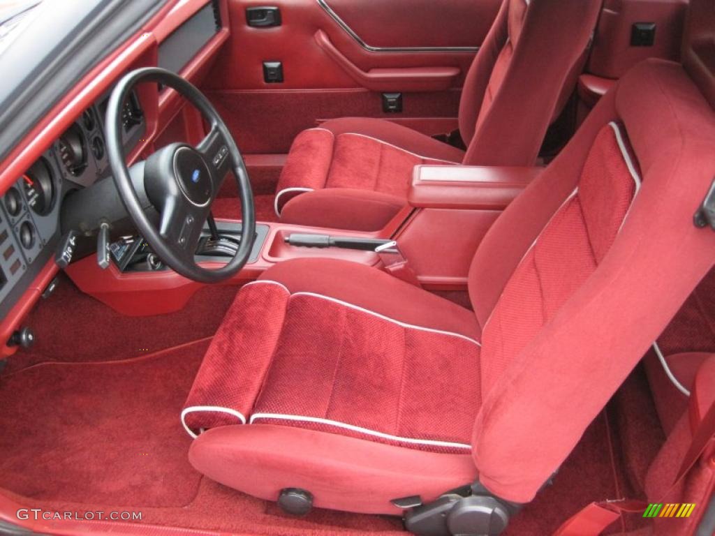 Red Interior 1986 Ford Mustang GT Convertible Photo #41873106