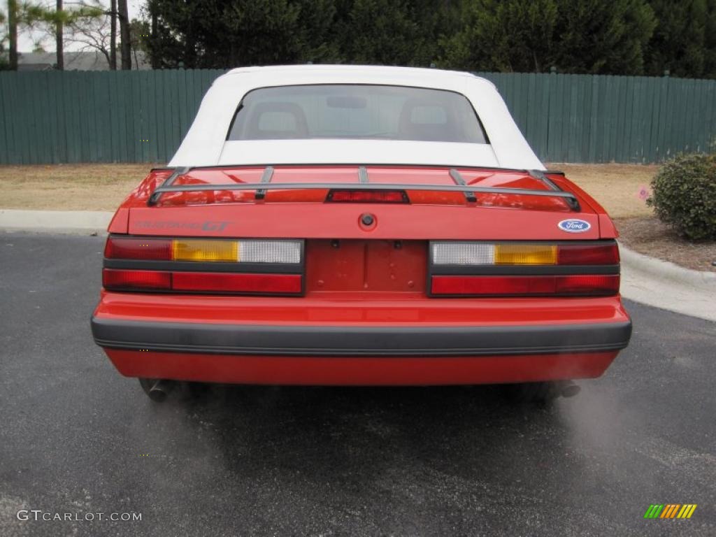 Bright Red 1986 Ford Mustang GT Convertible Exterior Photo #41873282