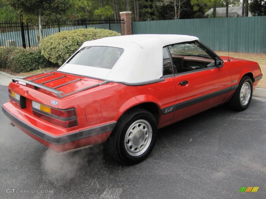 Bright Red 1986 Ford Mustang GT Convertible Exterior Photo #41873298