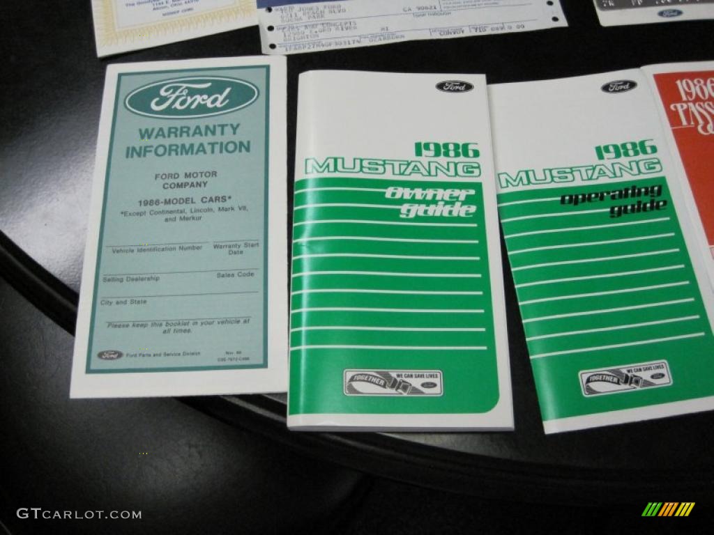 1986 Ford Mustang GT Convertible Info Tag Photo #41873490