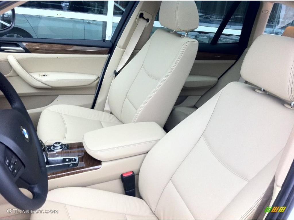 Sand Beige Nevada Leather Interior 2011 BMW X3 xDrive 28i Photo #41874498