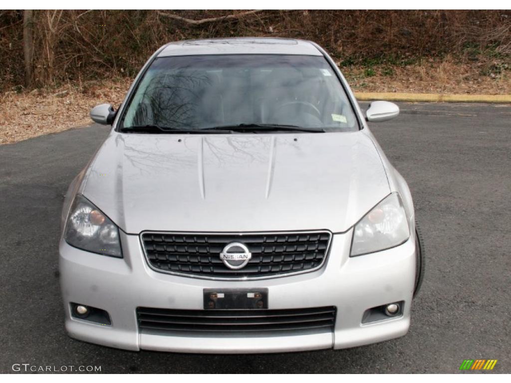 2005 Altima 3.5 SE-R - Sheer Silver Metallic / Charcoal/Red photo #2