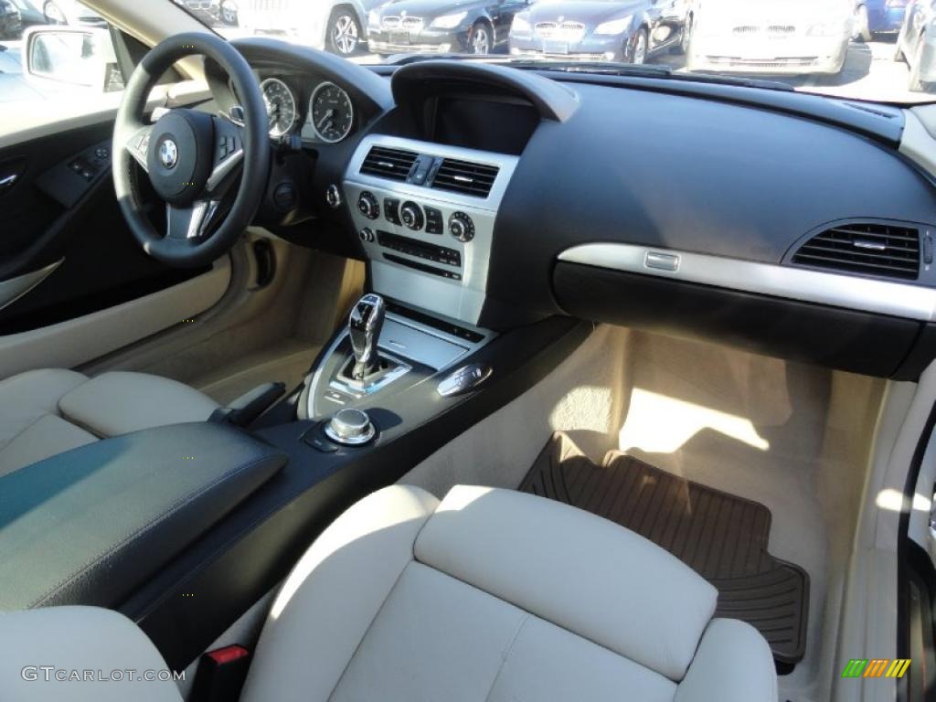 2008 BMW 6 Series 650i Coupe Cream Beige Dashboard Photo #41876730