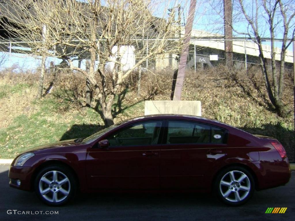 2004 Maxima 3.5 SE - Red Opulence / Cafe Latte photo #2