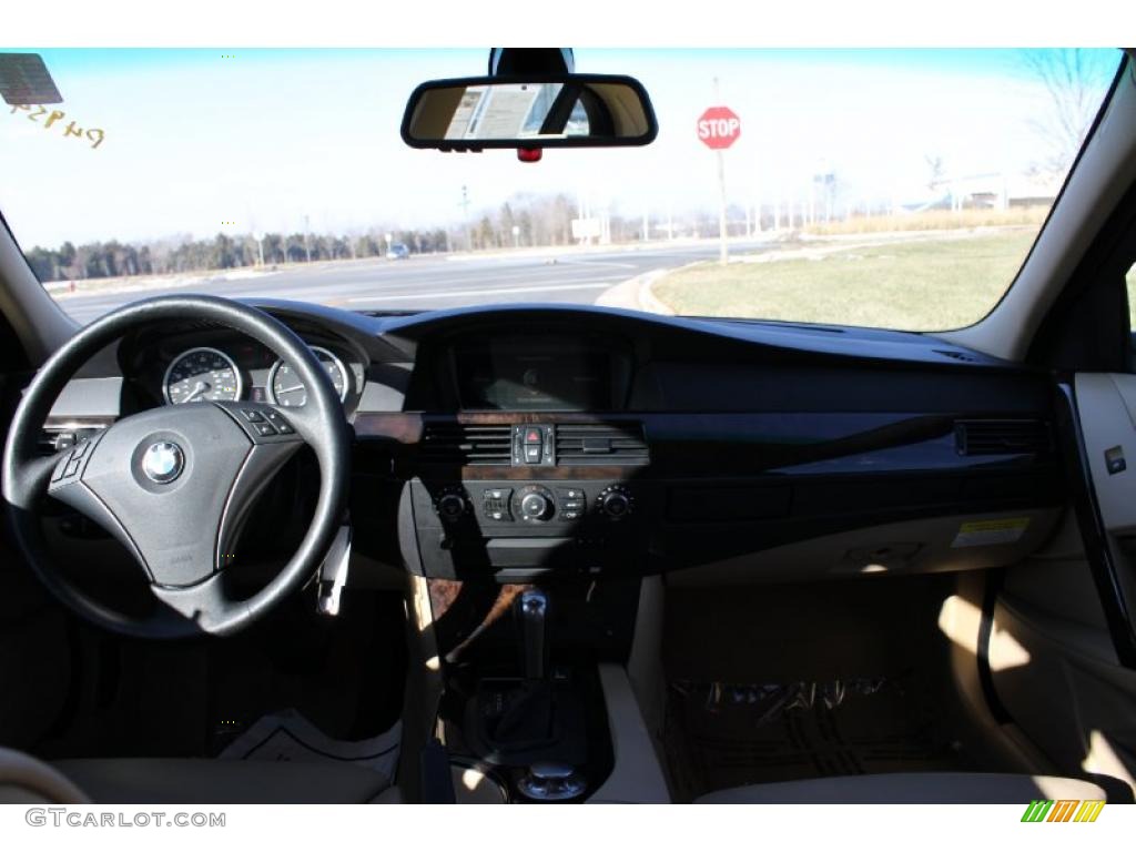 2005 BMW 5 Series 545i Sedan Beige Dashboard Photo #41879338