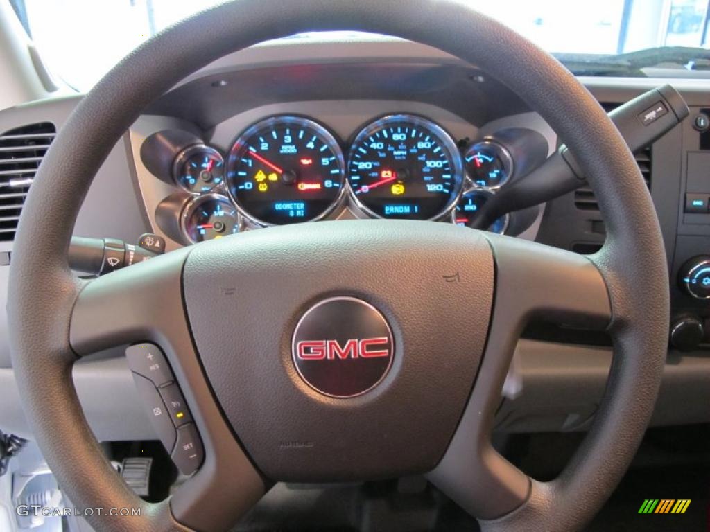2011 GMC Sierra 2500HD Work Truck Extended Cab Dark Titanium Steering Wheel Photo #41883555