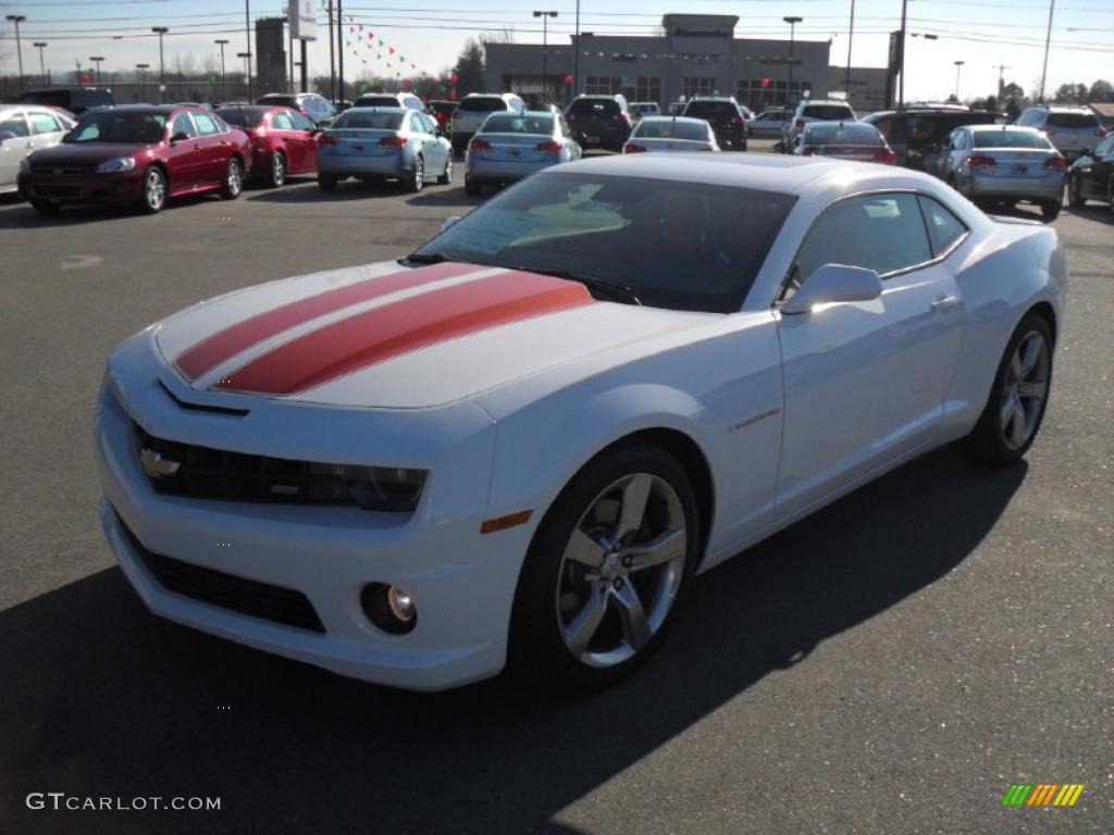 2011 Camaro SS/RS Coupe - Summit White / Inferno Orange/Black photo #1