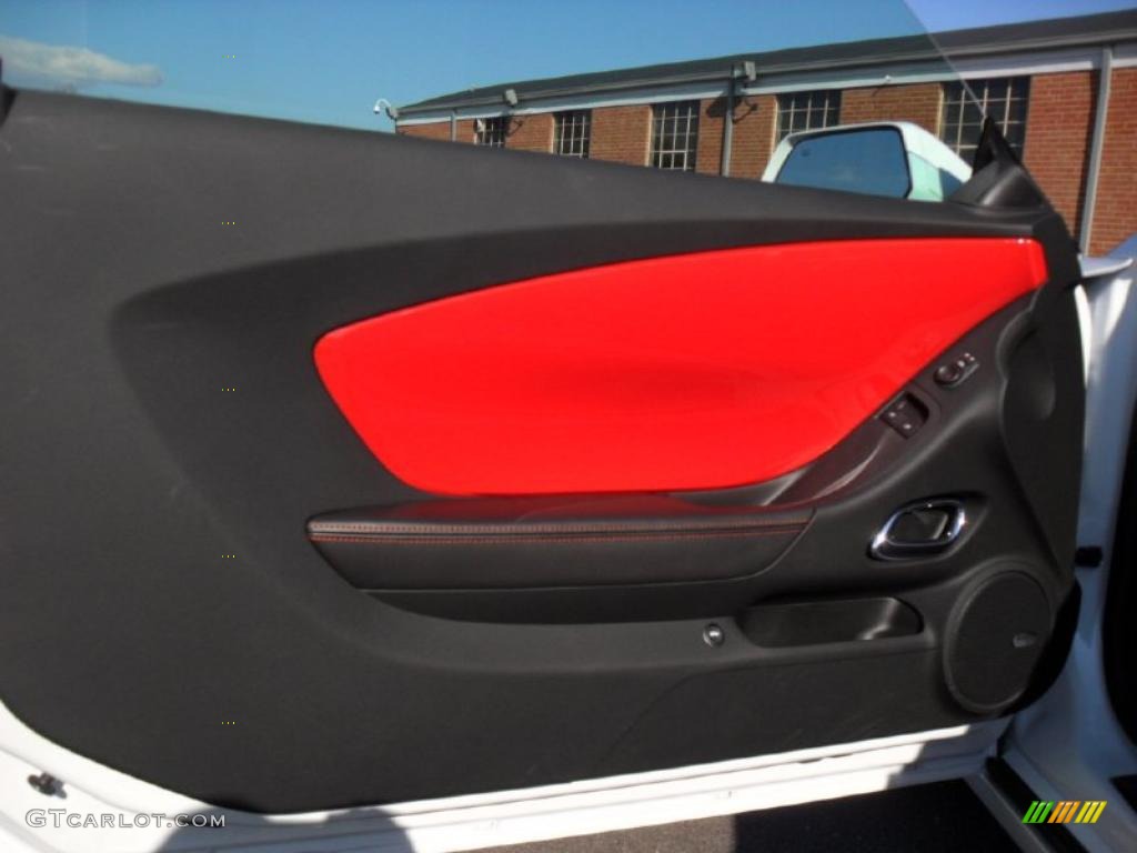 2011 Chevrolet Camaro SS/RS Coupe Inferno Orange/Black Door Panel Photo #41883719