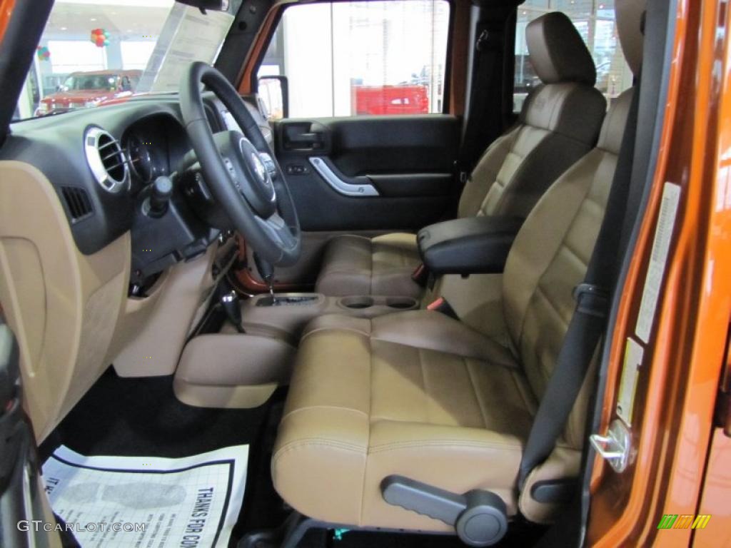 Black/Dark Saddle Interior 2011 Jeep Wrangler Unlimited Sahara 4x4 Photo #41885775