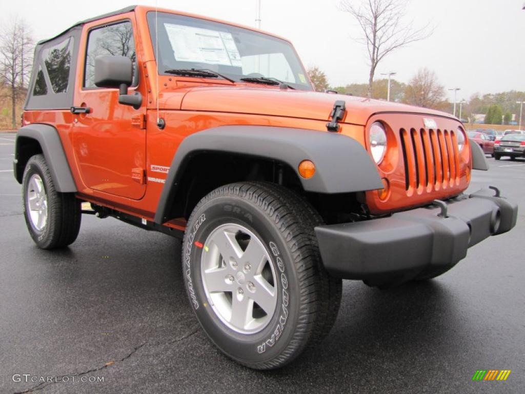 2011 Wrangler Sport S 4x4 - Mango Tango Pearl / Black photo #4