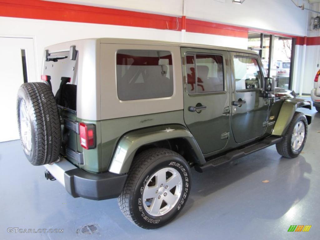 2008 Wrangler Unlimited Sahara 4x4 - Jeep Green Metallic / Dark Khaki/Medium Khaki photo #4