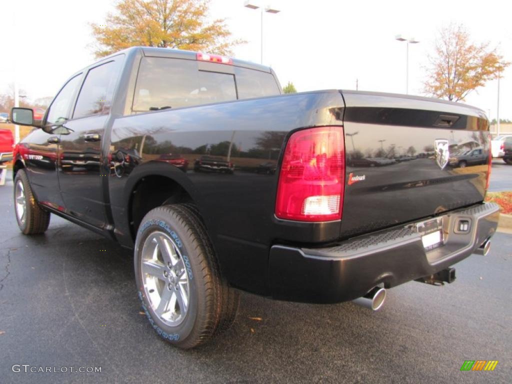 2011 Ram 1500 Sport Crew Cab - Brilliant Black Crystal Pearl / Dark Slate Gray photo #2