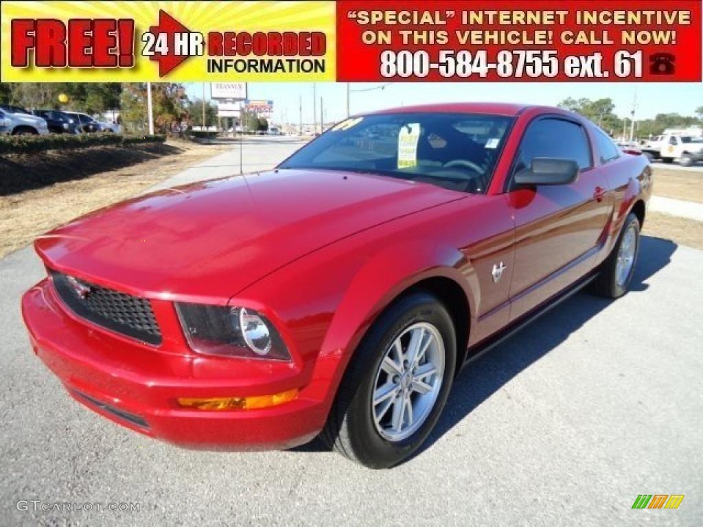 2009 Mustang V6 Coupe - Dark Candy Apple Red / Light Graphite photo #1