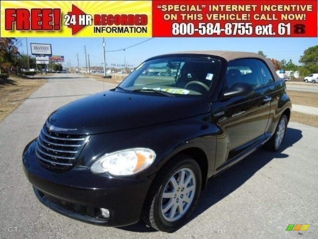 2006 PT Cruiser Touring Convertible - Brilliant Black Crystal Pearl / Pastel Pebble Beige photo #1