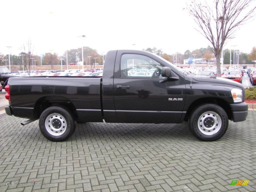 2008 Ram 1500 ST Regular Cab - Brilliant Black Crystal Pearl / Medium Slate Gray photo #6