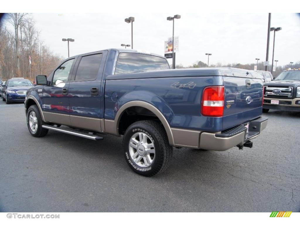 2004 F150 Lariat SuperCrew 4x4 - Medium Wedgewood Blue Metallic / Tan photo #42