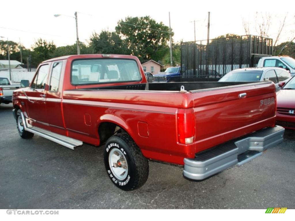 Electric Current Red Pearl 1992 Ford F150 Extended Cab Exterior Photo #41895892