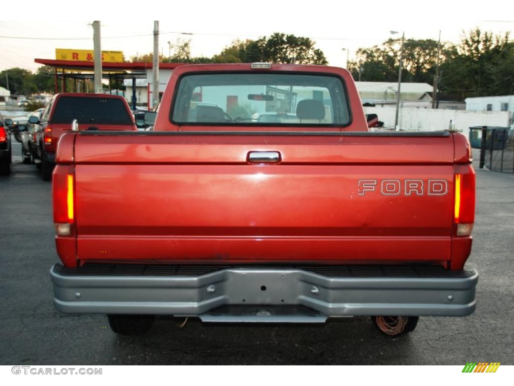 1992 F150 Extended Cab - Electric Current Red Pearl / Grey photo #8