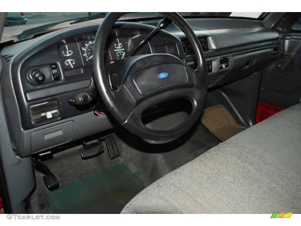 Grey Interior 1992 Ford F150 Extended Cab Photo #41895996