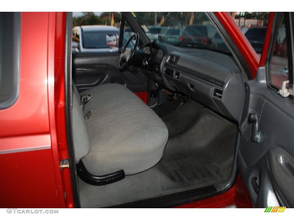 1992 F150 Extended Cab - Electric Current Red Pearl / Grey photo #22