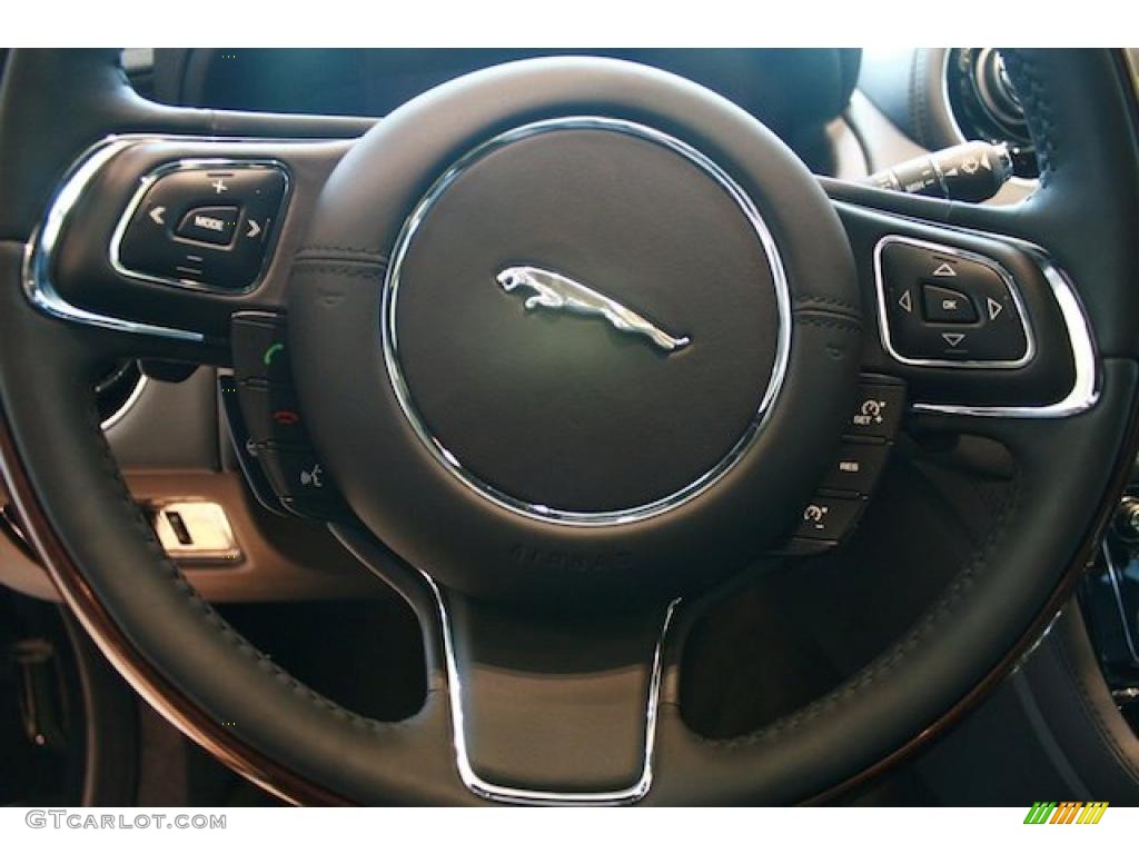 2011 Jaguar XJ XJL Supersport Jet Black/Jet Black Steering Wheel Photo #41896812