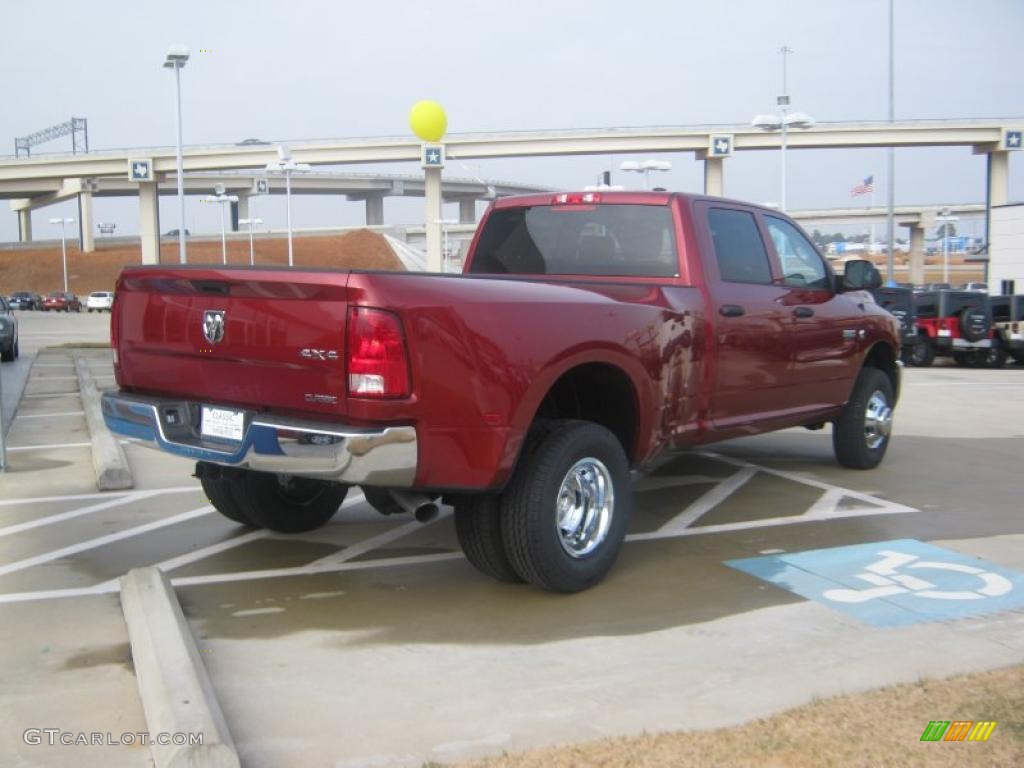 2011 Ram 3500 HD ST Crew Cab 4x4 Dually - Deep Cherry Red Crystal Pearl / Dark Slate Gray/Medium Graystone photo #3