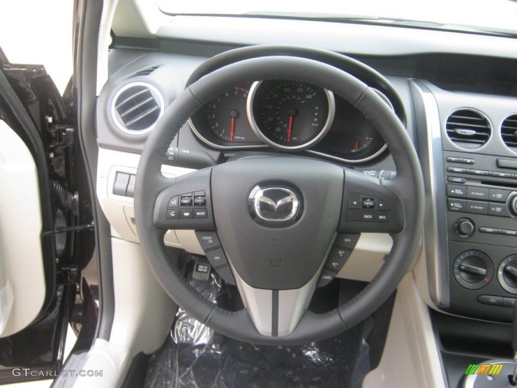 2011 Mazda CX-7 i Sport Sand Steering Wheel Photo #41899152